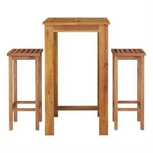 vidaXL 3 Piece Patio Bar Set Solid Wood Acacia