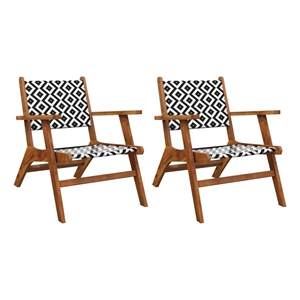 vidaXL Patio Chairs 2 pcs Solid Acacia Wood