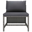 vidaXL 10 Piece Patio Lounge Set with Cushions Poly Rattan Gray
