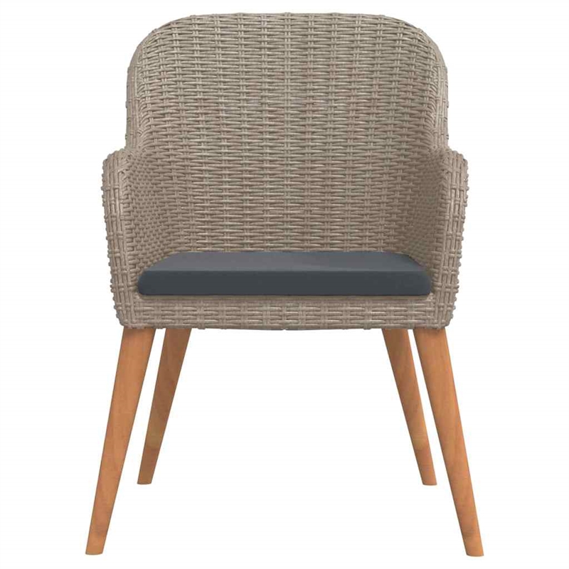 vidaXL 3 Piece Patio Dining Set with Cushions Brown