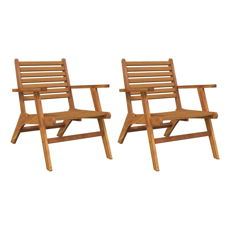 vidaXL Patio Chairs 2 pcs Solid Acacia Wood