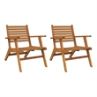 vidaXL Patio Chairs 2 pcs Solid Acacia Wood