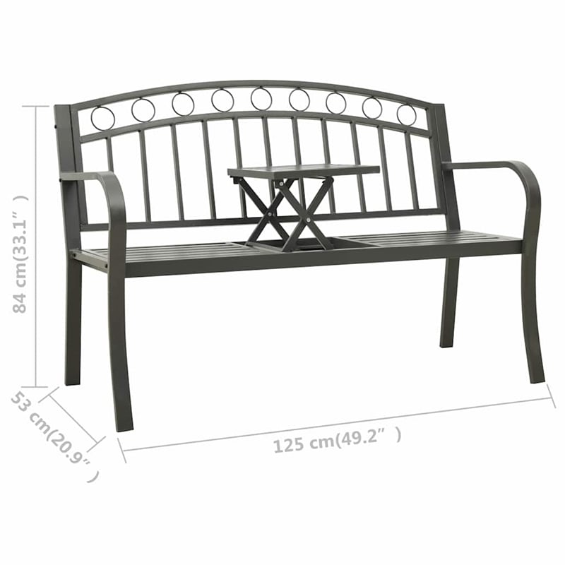 vidaXL Patio Bench with a Table 49.2