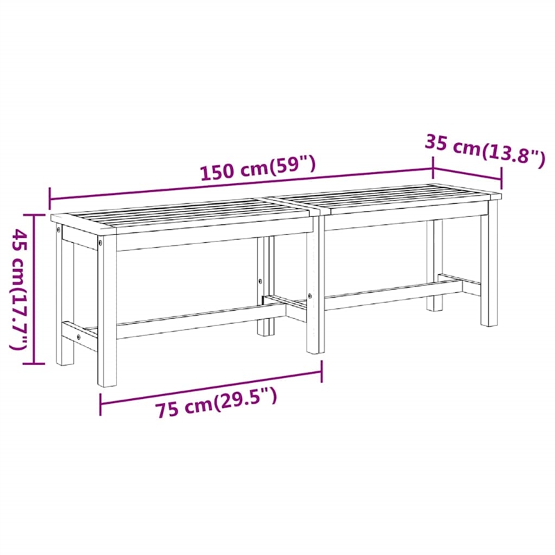 vidaXL Patio Bench 59.1