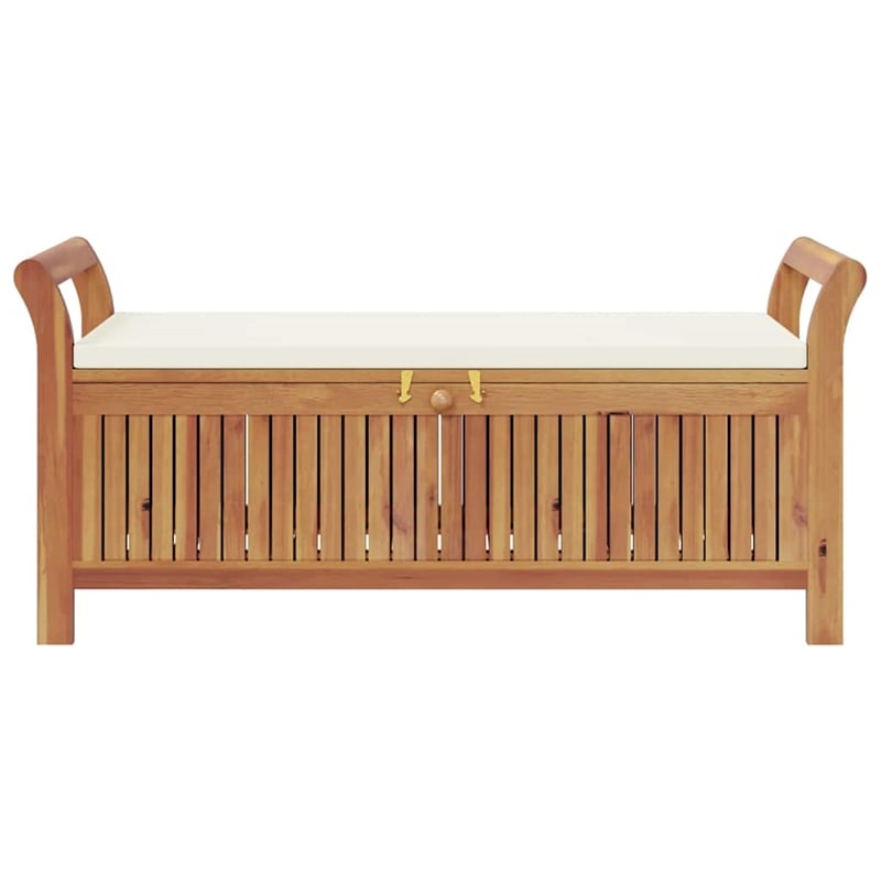 vidaXL Patio Storage Bench with Cushion 49.6