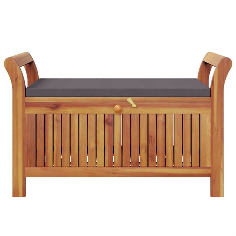 vidaXL Patio Storage Bench with Cushion 35.8