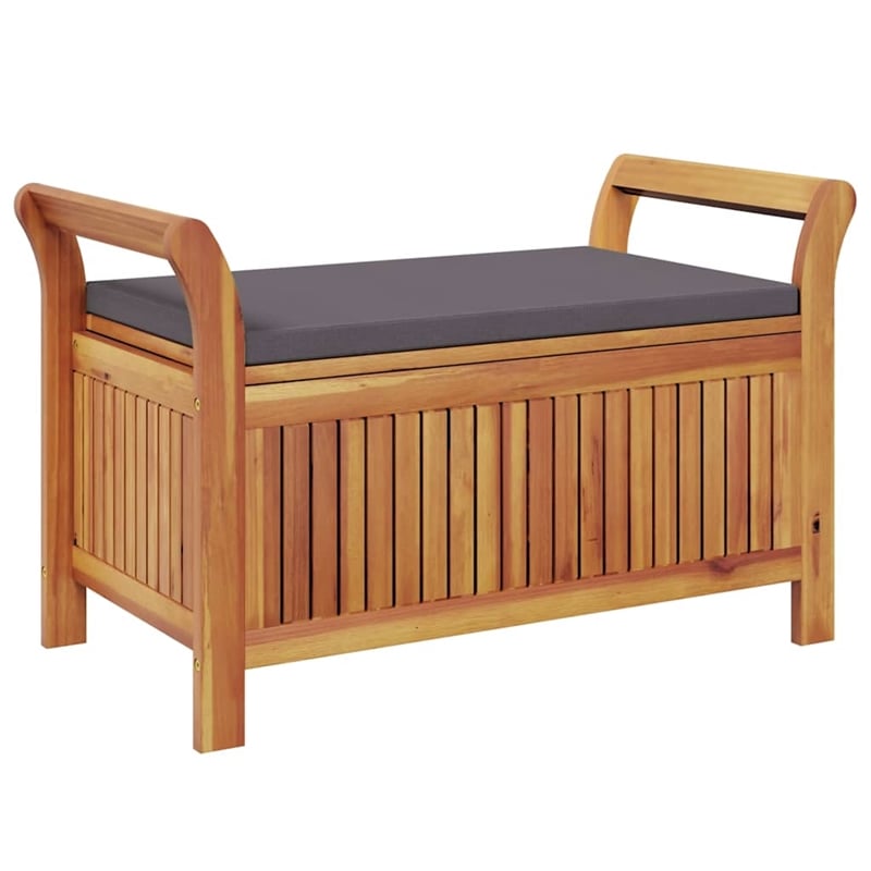 vidaXL Patio Storage Bench with Cushion 35.8
