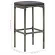 vidaXL 5 Piece Patio Bar Set with Cushions Gray