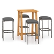 vidaXL 5 Piece Patio Bar Set with Cushions Gray