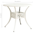 vidaXL 3 Piece Bistro Set Cast Aluminum White