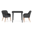 vidaXL 3 Piece Patio Dining Set with Cushions Black