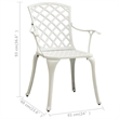 vidaXL 3 Piece Bistro Set Cast Aluminum White