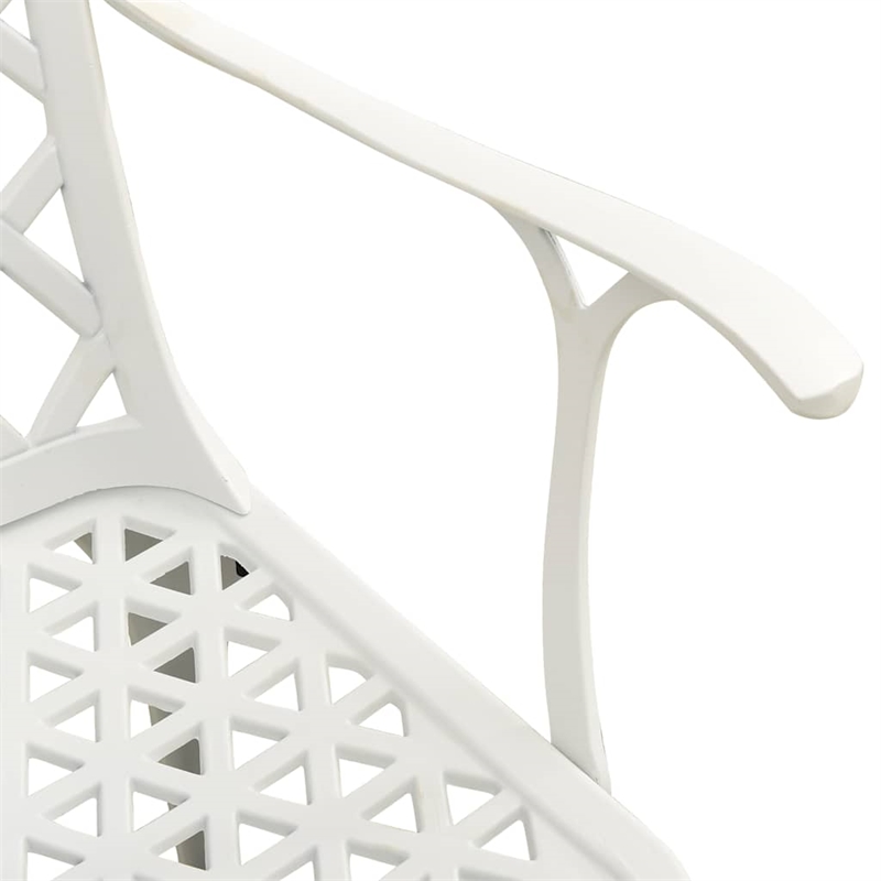 vidaXL 3 Piece Bistro Set Cast Aluminum White