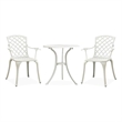 vidaXL 3 Piece Bistro Set Cast Aluminum White