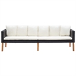vidaXL 2 Piece Patio Lounge Set with Cushions Poly Rattan Black