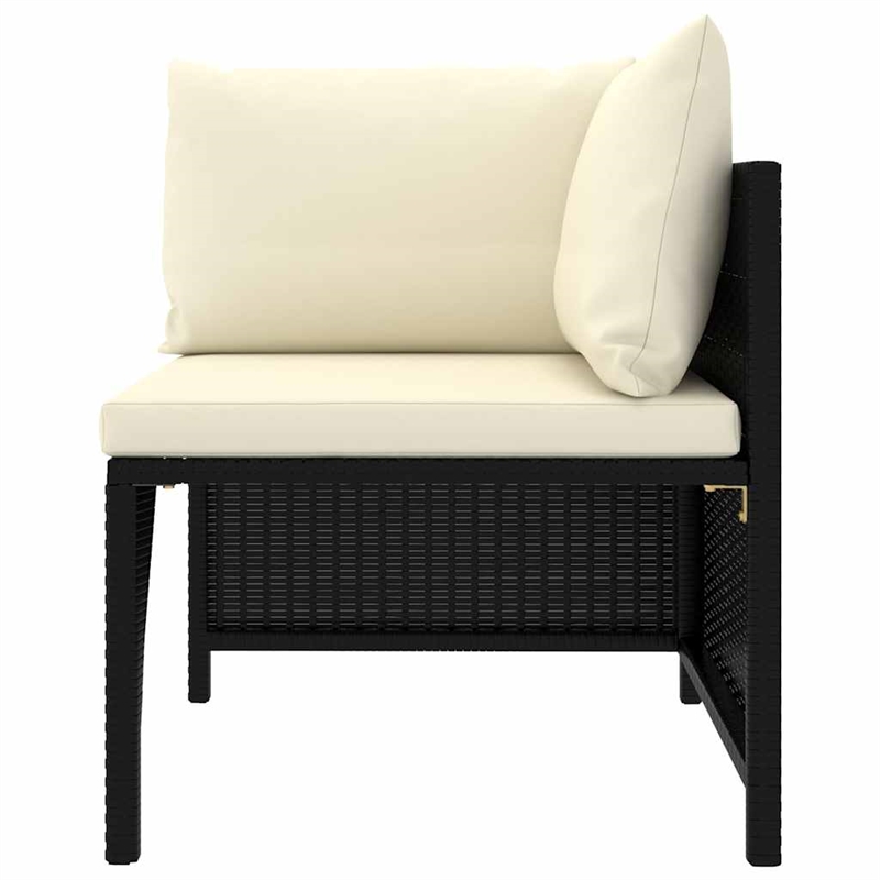 vidaXL 9 Piece Patio Lounge Set with Cushions Poly Rattan Black