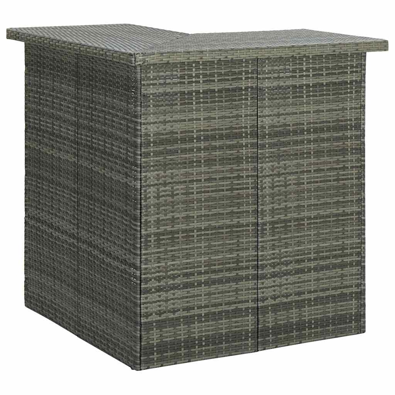 vidaXL 4 Piece Patio Bar Set with Cushions Poly Rattan Gray