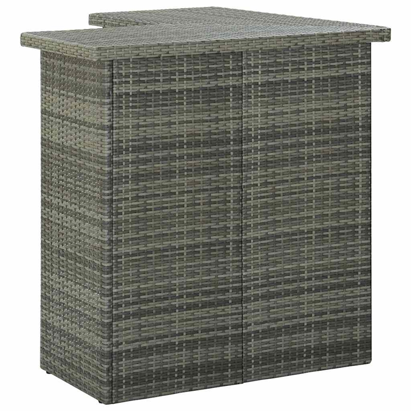 vidaXL 4 Piece Patio Bar Set with Cushions Poly Rattan Gray
