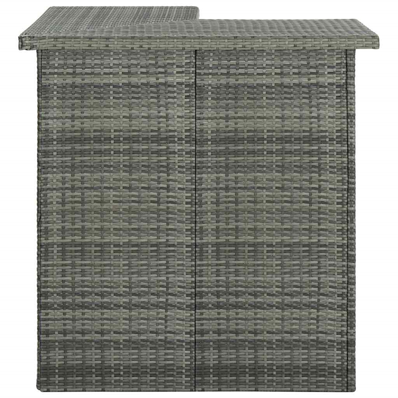 vidaXL 4 Piece Patio Bar Set with Cushions Poly Rattan Gray