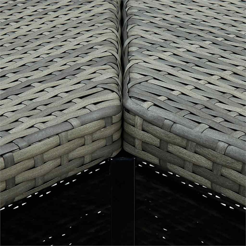 vidaXL 4 Piece Patio Bar Set with Cushions Poly Rattan Gray