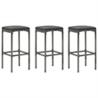 vidaXL 4 Piece Patio Bar Set with Cushions Poly Rattan Gray