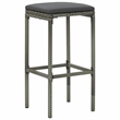 vidaXL 4 Piece Patio Bar Set with Cushions Poly Rattan Gray