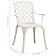 vidaXL 3 Piece Bistro Set Cast Aluminum White