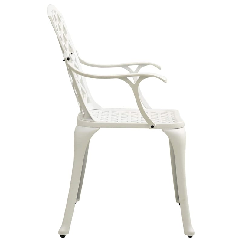 vidaXL 3 Piece Bistro Set Cast Aluminum White