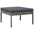 vidaXL 3 Piece Patio Lounge Set with Cushions Poly Rattan Gray