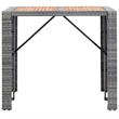 vidaXL 5 Piece Patio Bar Set Poly Rattan and Acacia Wood Gray