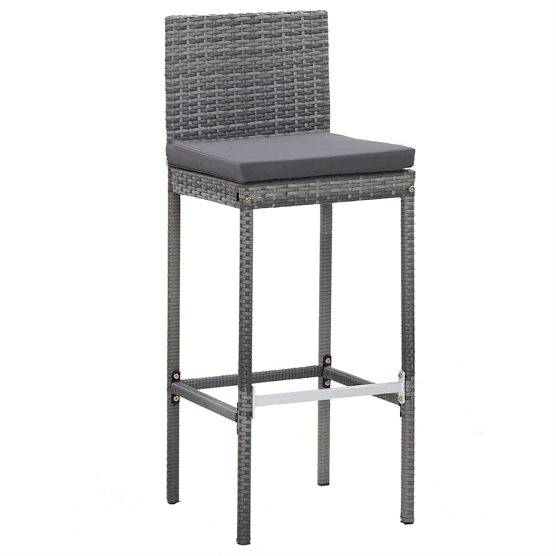 vidaXL 5 Piece Patio Bar Set Poly Rattan and Acacia Wood Gray