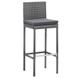 vidaXL 5 Piece Patio Bar Set Poly Rattan and Acacia Wood Gray