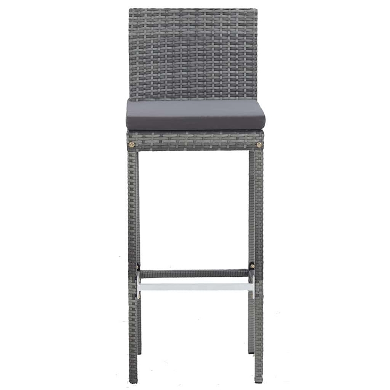 vidaXL 5 Piece Patio Bar Set Poly Rattan and Acacia Wood Gray