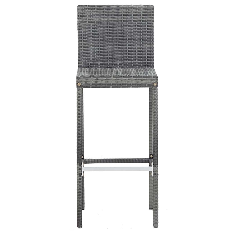 vidaXL 5 Piece Patio Bar Set Poly Rattan and Acacia Wood Gray