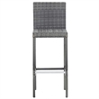 vidaXL 5 Piece Patio Bar Set Poly Rattan and Acacia Wood Gray