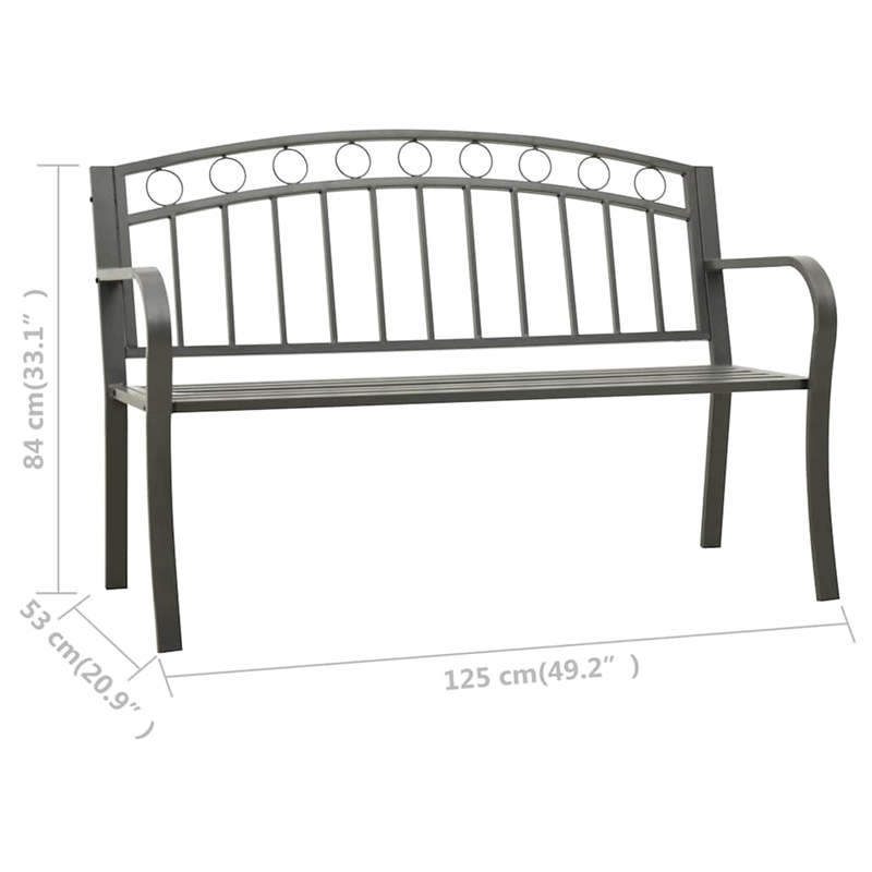 vidaXL Patio Bench 49.2