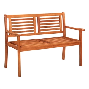 vidaXL 2-Seater Patio Bench 47.2&quot Solid Wood Eucalyptus