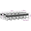 vidaXL Garden Dining Set Black and Cream