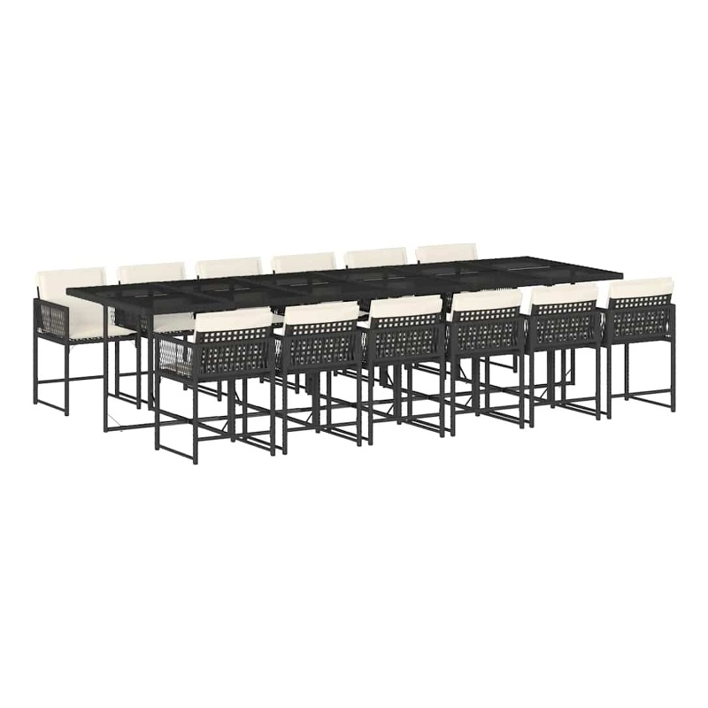 vidaXL Garden Dining Set Black and Cream