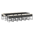 vidaXL Garden Dining Set Black and Cream