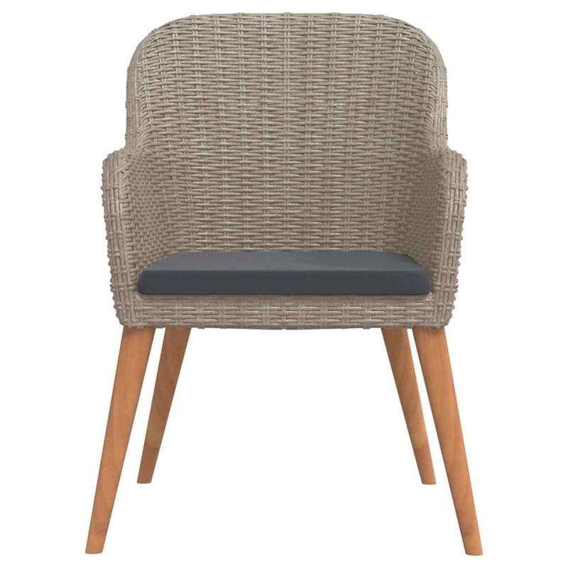 vidaXL 3 Piece Patio Dining Set with Cushions Brown