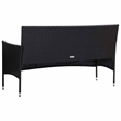 vidaXL 5 Piece Patio Lounge Set With Cushions Poly Rattan Black