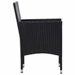 vidaXL 5 Piece Patio Lounge Set With Cushions Poly Rattan Black