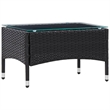 vidaXL 5 Piece Patio Lounge Set With Cushions Poly Rattan Black