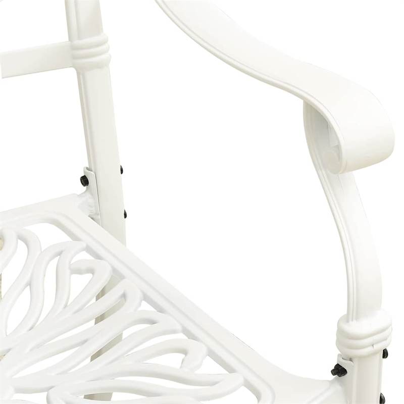 vidaXL 3 Piece Bistro Set Cast Aluminum White
