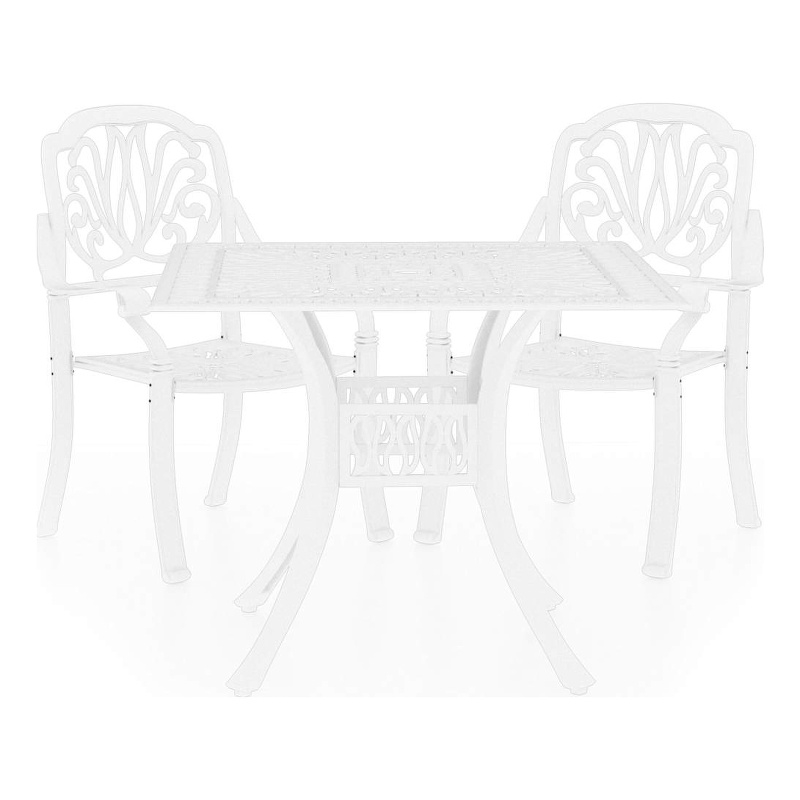 vidaXL 3 Piece Bistro Set Cast Aluminum White