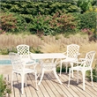 vidaXL 5 Piece Bistro Set Cast Aluminum White