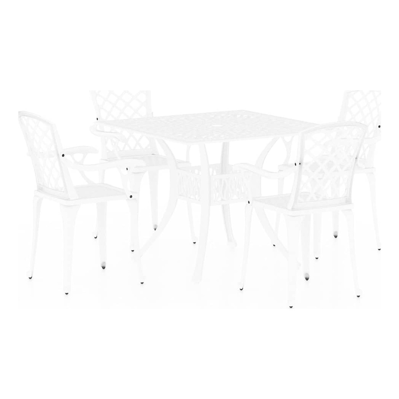 vidaXL 5 Piece Bistro Set Cast Aluminum White