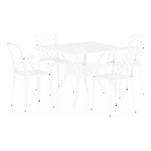 vidaXL 5 Piece Bistro Set Cast Aluminum White