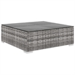 vidaXL 4 Piece Patio Lounge Set with Cushions Poly Rattan Gray